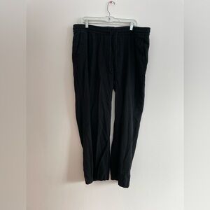 Old Navy Black Linen Blend Wide Leg Pants Beach Coastal Travel Vacation Size XL